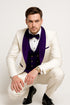 White and Purple tuxedo - Mens Wedding Suit