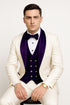 White and Purple tuxedo - Mens Wedding Suit