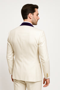 White and Purple tuxedo - Mens Wedding Suit
