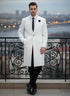 Mens White Velvet Victorian Tailcoat Tuxedo – Three Quarter Length Cutaway Stage And Wedding Jacket
