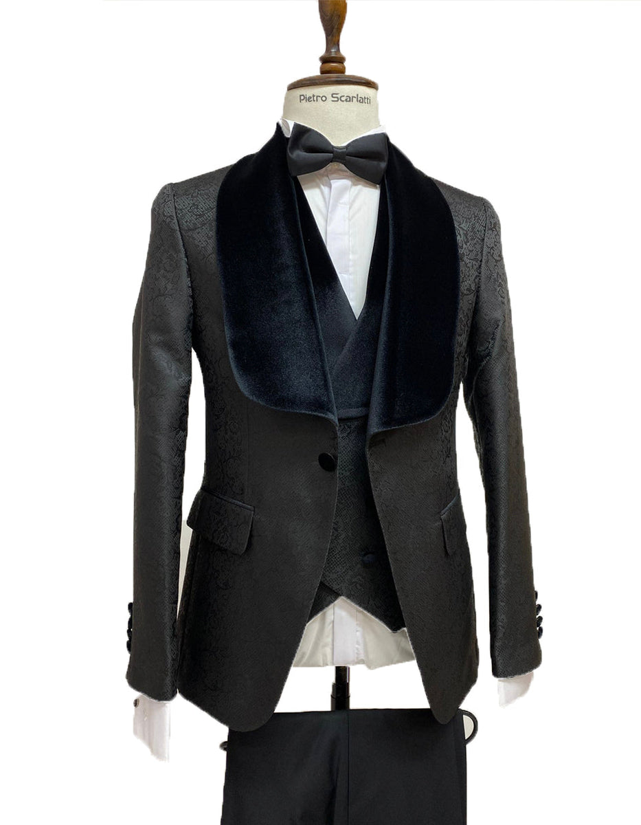 Men's Midnight Blue Vested Wide Square Shawl Tuxedo by Dingo main image 0