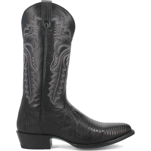 Dan Post Men’s Winston Black Exotic Lizard Leather 13” Round Toe Cowboy Boot