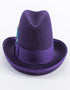Purple Dress Hat 1920s Fedora Style - Mens Classic Gangster Godfather Wool Dress Hat in Purple
