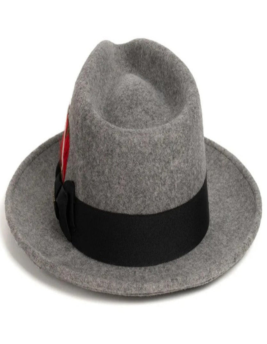 Mens Dress Hat Mens Charcoal Wool Fedora Hat With Satin Lining main image 1