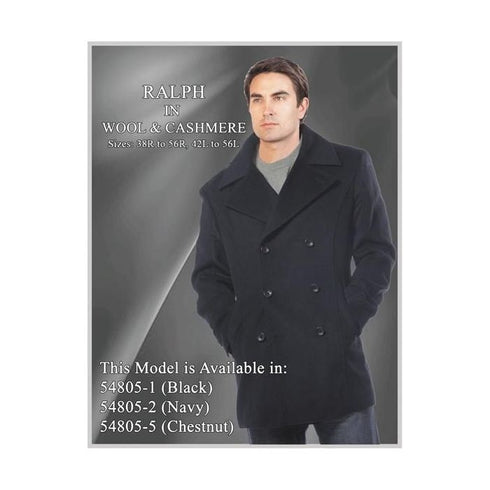 Wool & Cashmere Black Double breasted notch lapel - Cashmere Topcoat - Mens Cashmere Overcoat - Cashmere Coat