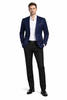 Wool Regular Fit Blazer Solid Color in Dark Navy