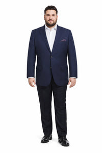 Wool Regular Fit Blazer Solid Color in Dark Navy