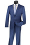 Mens 2 Button Modern Fit Textured Wool Suit in Navy