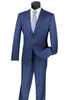 Mens 2 Button Modern Fit Textured Wool Suit in Navy