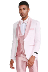 Mens Easter Suit - Jacket and Pants in Summer Color Pink Slim Fit Light Weight