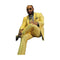 Yellow Buttons Closure Single Breasted Shawl Lapel Overcoat