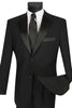 Mens Classic Fit 2 Button Poplin Tuxedo in Black