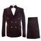 Men’s Rossi Man Zeus Dark Brown Velvet Double Breasted Tuxedo Suit, Formal Wedding Prom Dinner Suit Set