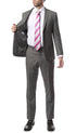 Mens ZNL22S 2pc 2 Button Slim Fit Grey Zonettie Suit