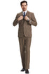 Men's Stacy Adams Vested Vintage Herringbone Tweed Suit in Light Brown