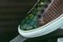 Zelli Vento Woven Crocodile Embossed Calfskin Sneakers in Cognac