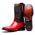 Marco Di Milano Alabama Red Ostrich Quill Square Toe Cowboy Boots