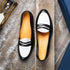 Zelli Alba Calfskin Spectator Penny Loafers in Black and White