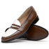 Zelli Alba Italian Calfskin Penny Loafers in Camel and Cream