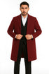 Alberto Nardoni Dark Burgundy Wool Overcoat / Topcoat