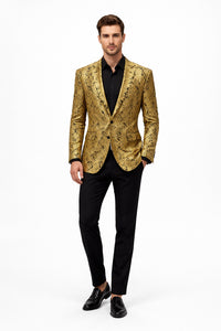 Alberto Nardoni Gold Men's Shiny Dinner Jacket Tuxedo
