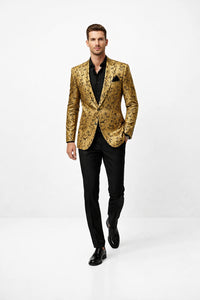 Alberto Nardoni Gold Men's Shiny Dinner Jacket Tuxedo