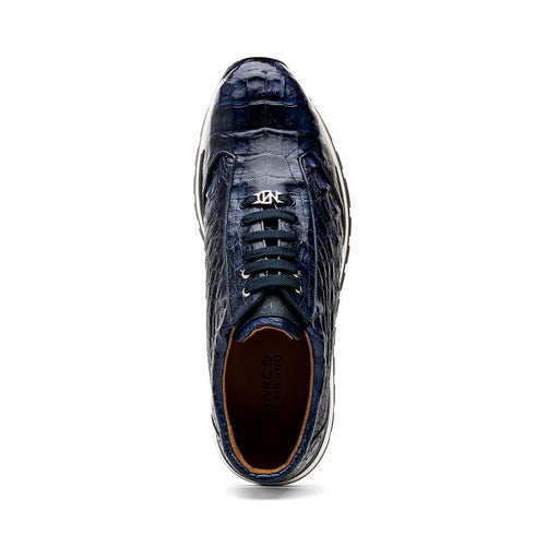 Marco Di Milano Alonzo Navy Genuine Caiman Crocodile Casual Sneakers