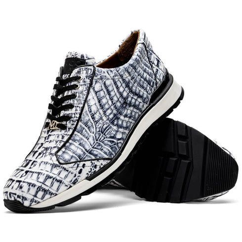 Marco Di Milano Alonzo Newspaper Genuine Caiman Crocodile Casual Sneakers
