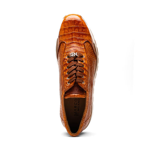 Marco Di Milano Alonzo Cognac Genuine Caiman Crocodile Casual Sneakers