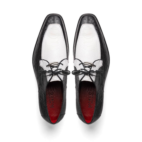 Marco Di Milano Andretti Black/White Ostrich Leg Shoes
