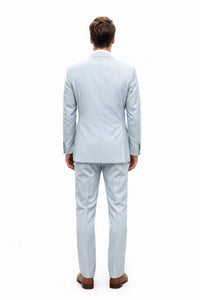 Statement Men’s 2-Piece 100% Wool Double Breasted Pinstripe Suit