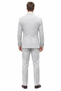 Statement Men’s 2-Piece 100% Wool Double Breasted Pinstripe Suit