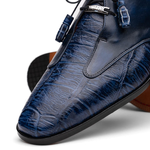 Marco Di Milano Anzio Blue Jeans Alligator & Calfskin Derby