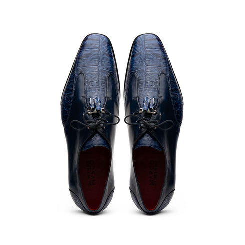 Marco Di Milano Anzio Blue Jeans Alligator & Calfskin Derby