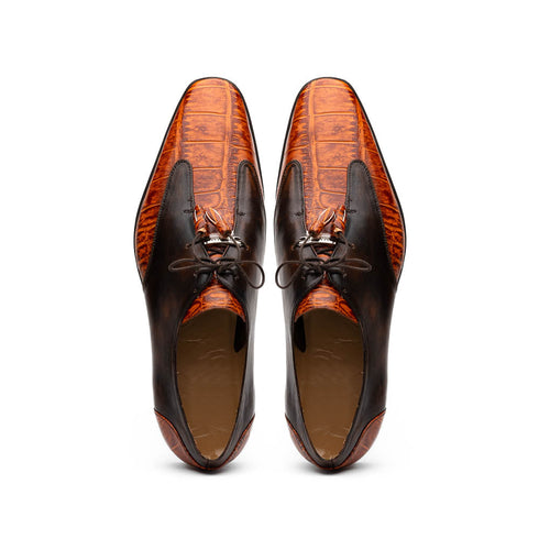 Marco Di Milano Anzio Brandy Alligator & Calfskin Derby