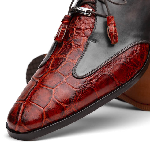 Marco Di Milano Anzio Cognac Alligator & Calfskin Derby