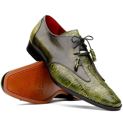 Marco Di Milano Anzio Green Alligator & Calfskin Derby