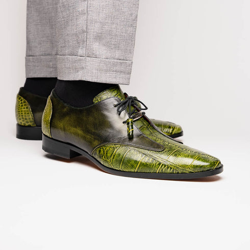 Marco Di Milano Anzio Green Alligator & Calfskin Derby