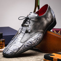 Marco Di Milano Anzio Newspaper Print Leather Oxford