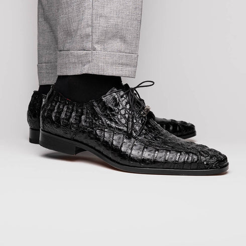 Marco Di Milano Apricena Caiman Crocodile Derby in Black