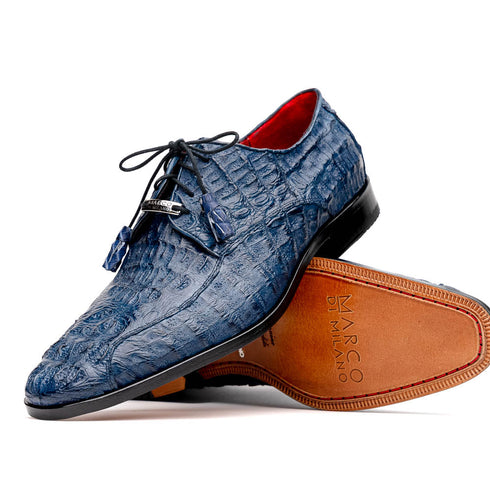 Marco Di Milano Apricena Caiman Crocodile Derby in Navy