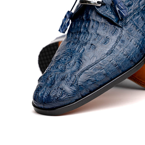 Marco Di Milano Apricena Caiman Crocodile Derby in Navy