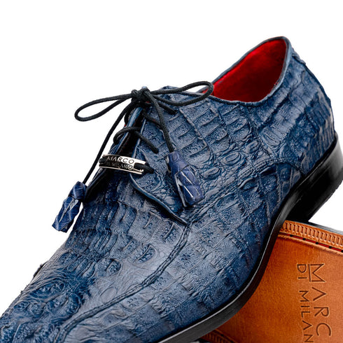 Marco Di Milano Apricena Caiman Crocodile Derby in Navy