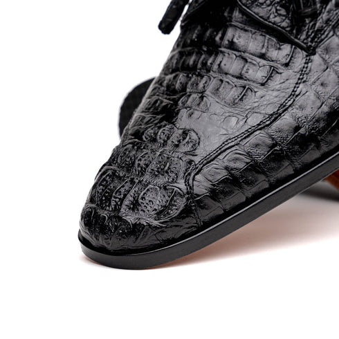 Marco Di Milano Apricena Caiman Crocodile Derby in Black
