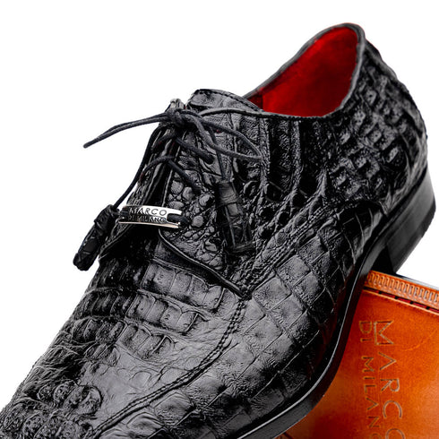 Marco Di Milano Apricena Caiman Crocodile Derby in Black
