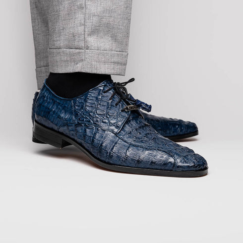 Marco Di Milano Apricena Caiman Crocodile Derby in Navy