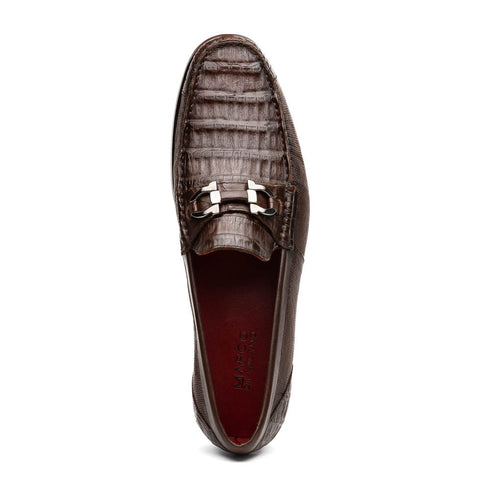 Marco Di Milano Adro Brown Caiman Crocodile/Lizard Bit Loafers