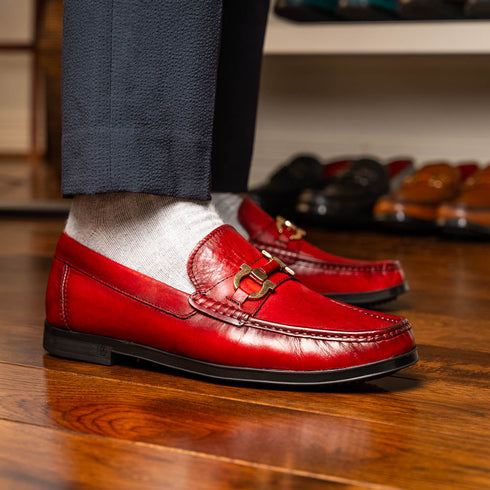 Marco Di Milano Atrani Red Calf Bit Loafer
