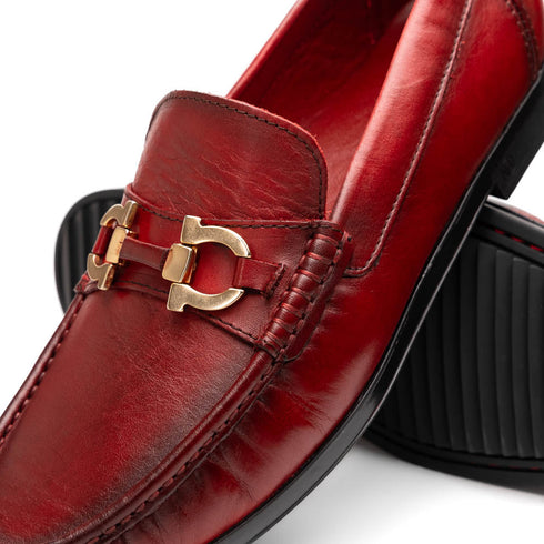 Marco Di Milano Atrani Red Calf Bit Loafer