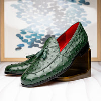 Marco Di Milano Aubiere Forest Green Leather Loafers